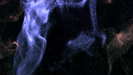 brillo colorido y partículas de polvo de humo