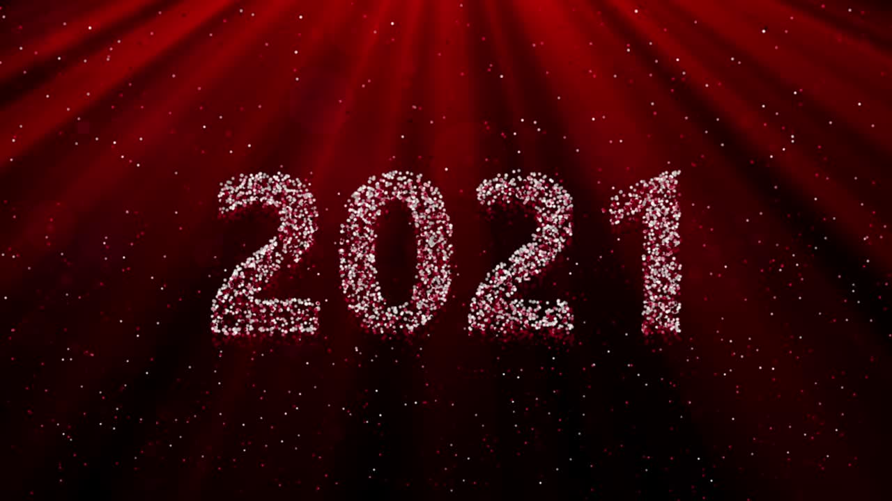4k abstract loopable 2021 año nuevo y fondo de copo de nieve