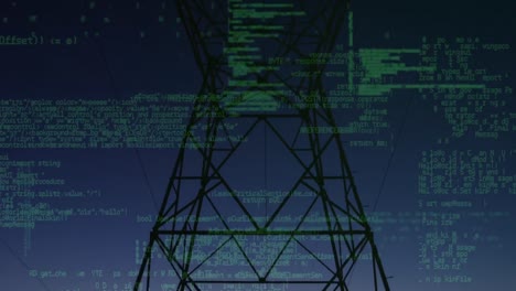 Animation-of-data-processing-over-landscape-with-electricity-pylon