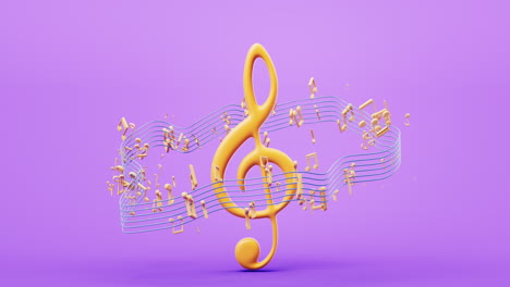 music notes with cartoon style, 3d rendering.