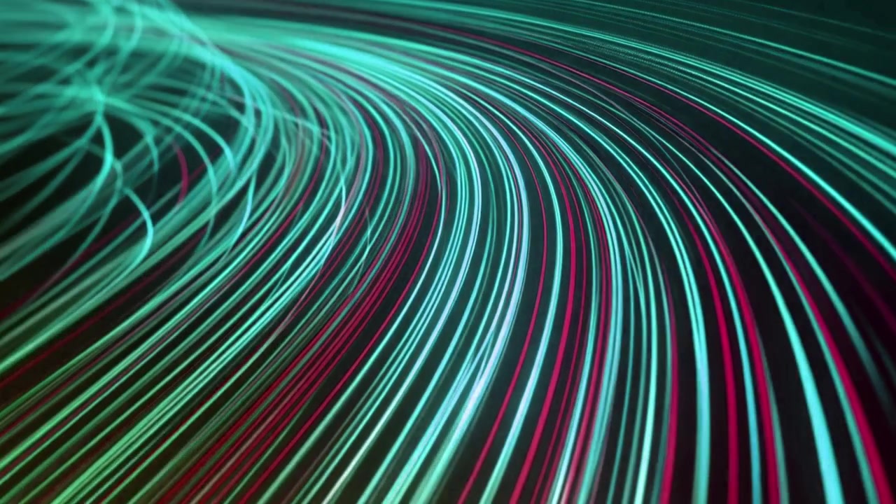 Abstract Motion Background with Glowing Neon Light Trails