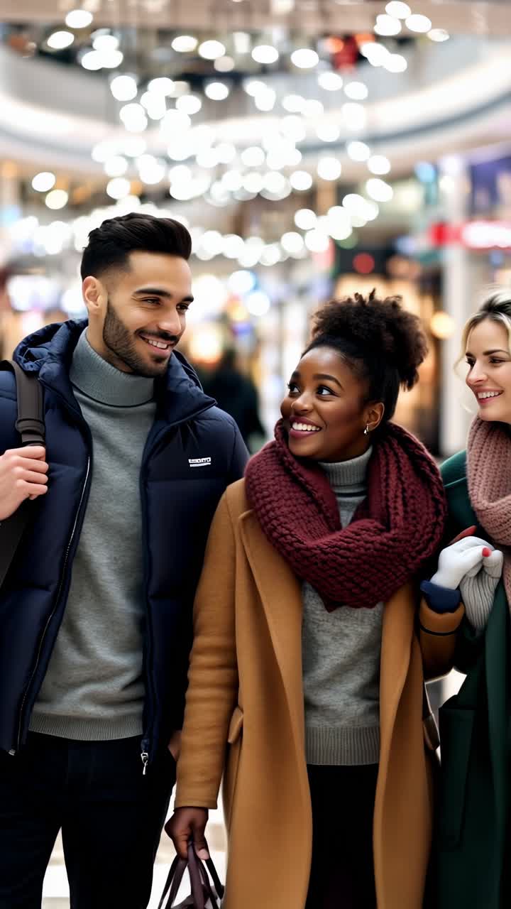Friends Shopping in a Mall