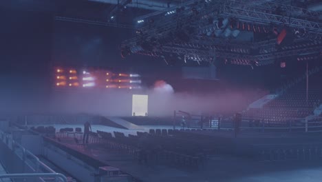 preparación de la arena de boxeo
