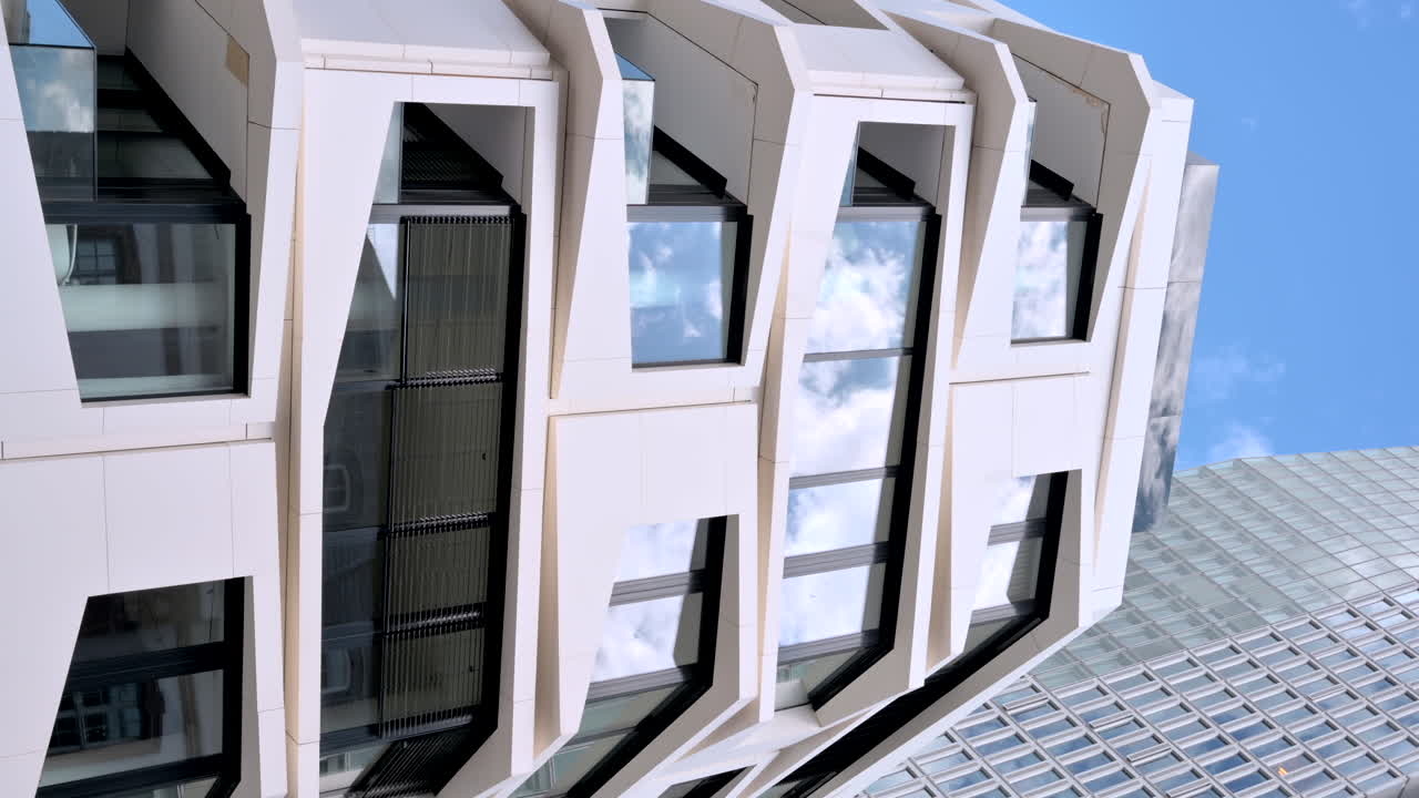 View of a skyscraper in Frankfurt, Germany. Vertical