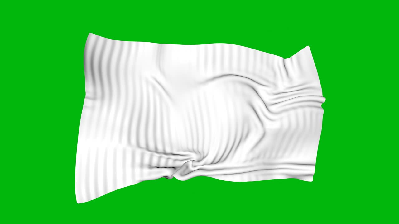 animación 3d de textiles, color blanco. tecla de croma, pantalla verde, fondo verde