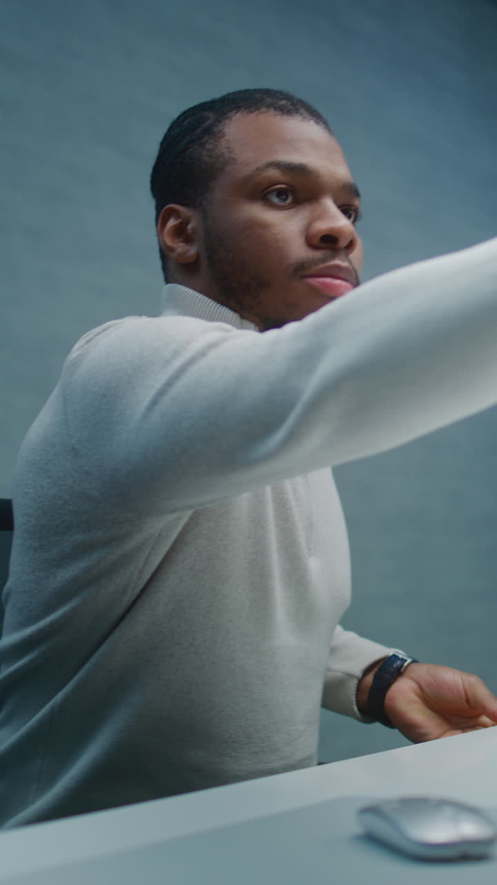 Man wearing headset and engaged in a call