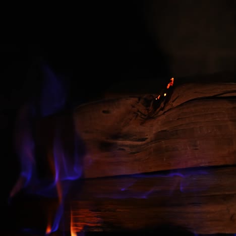 wood burning in fireplace