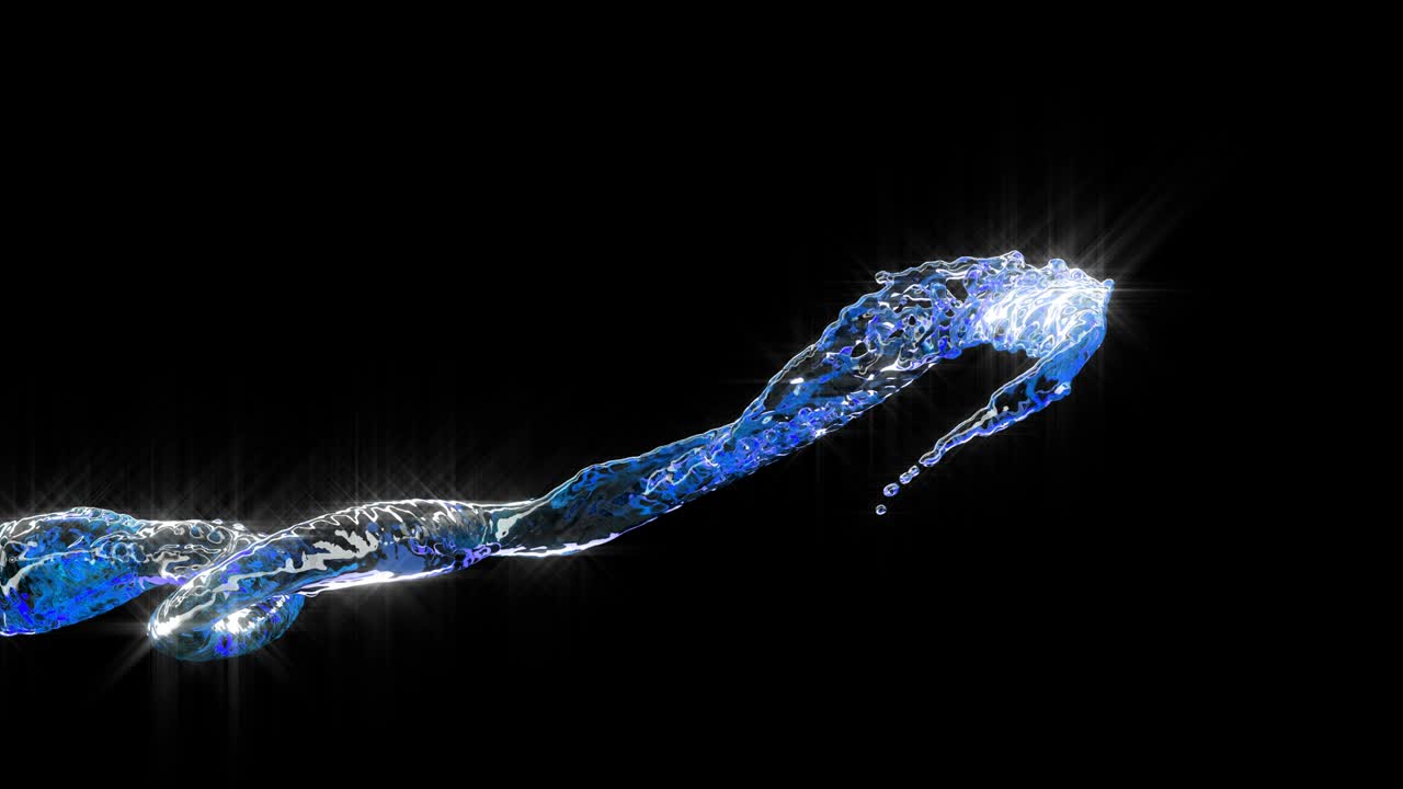 파란색 액체 흐름 검은색 자연 배경 예술 액체 4k