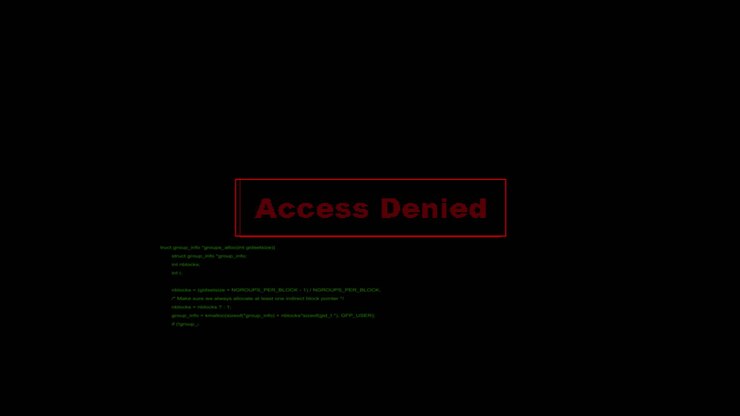Access Denied Error Screen