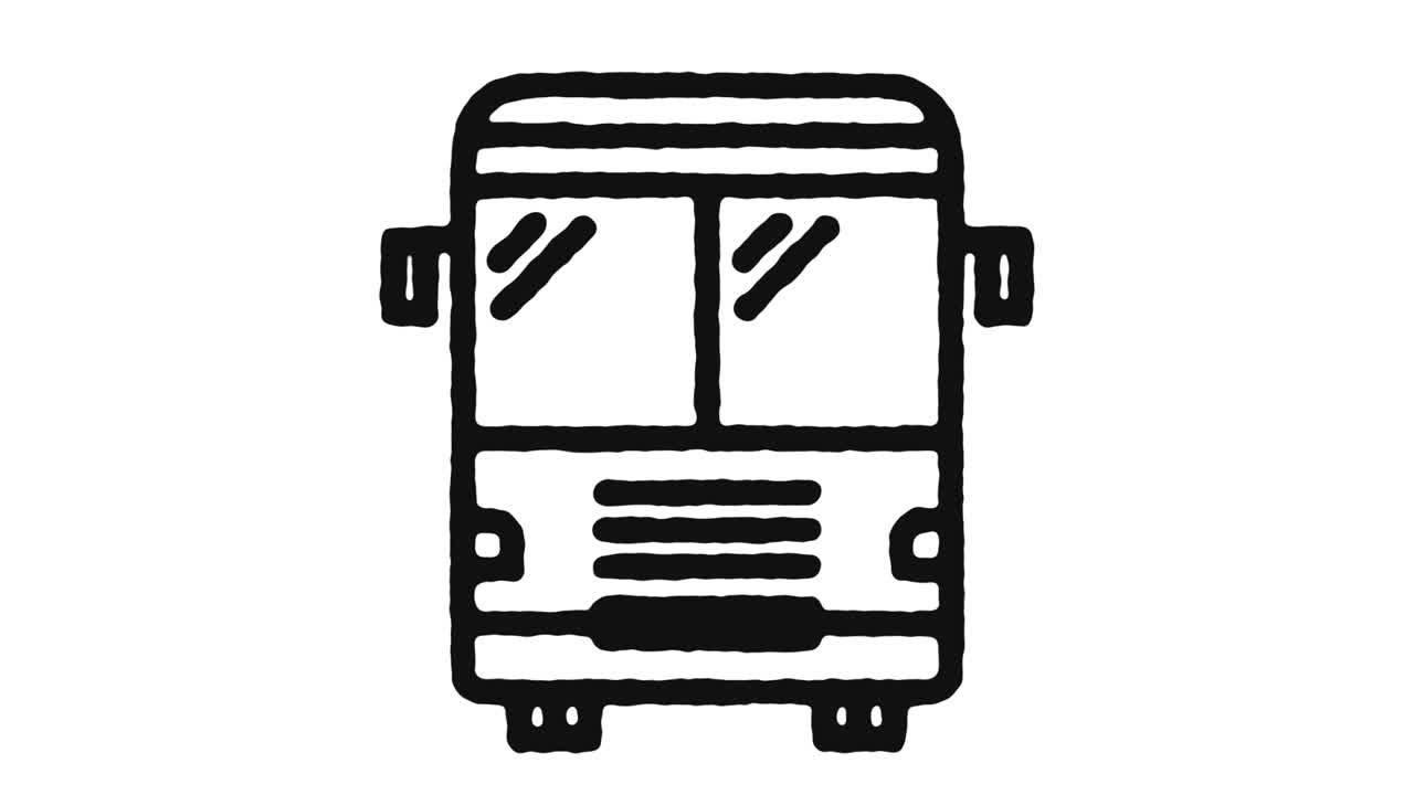 터미널 버스 아이콘 애니메이션 영상 및 알파 채널