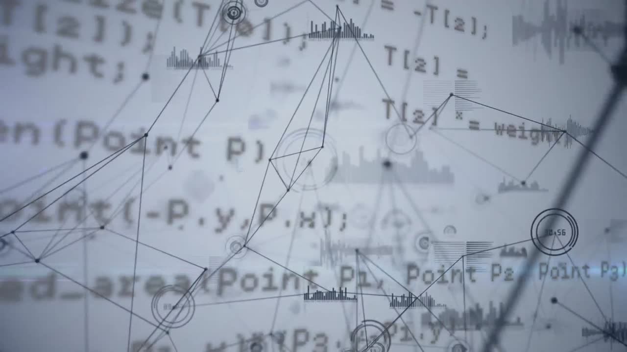 анимация сети соединений через обработку данных