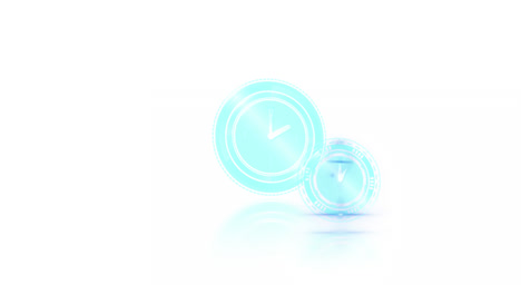 Animation-Von-Sich-Schnell-Bewegenden-Uhren-Auf-Weißem-Hintergrund