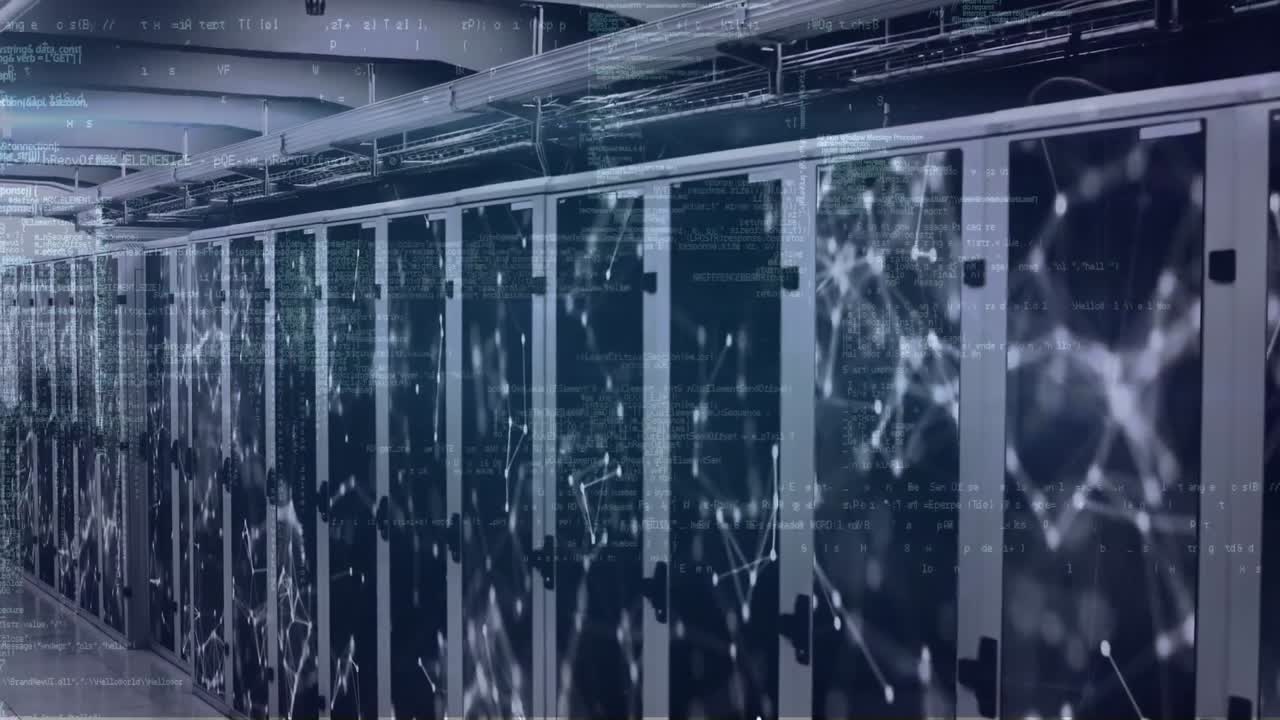 Premium stock video - Animation of computer language and connected dots ...