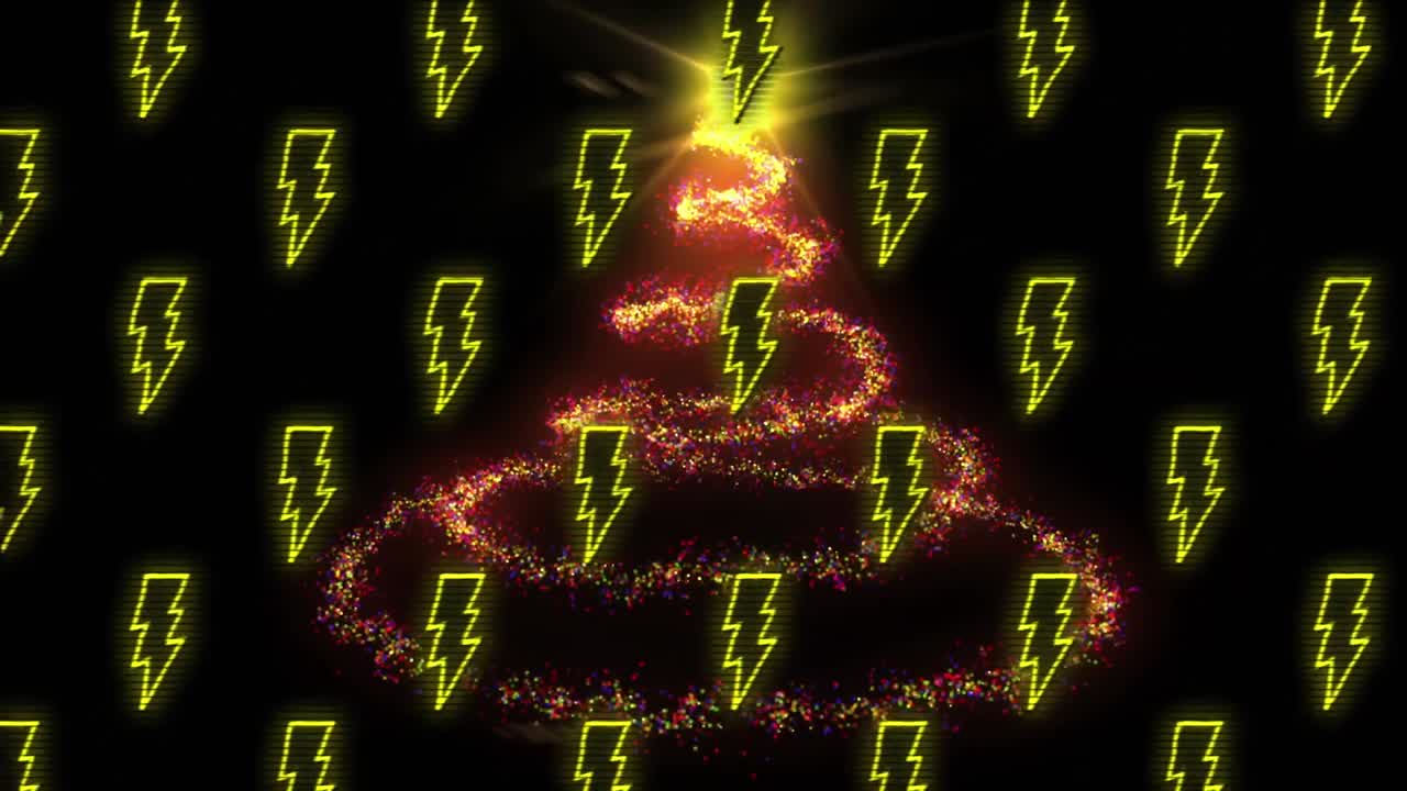 빨간색 불빛의 흔적 위에 여러 번의 불빛의 애니메이션