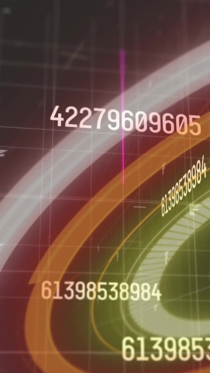 Animation of statistics and data processing on grey background