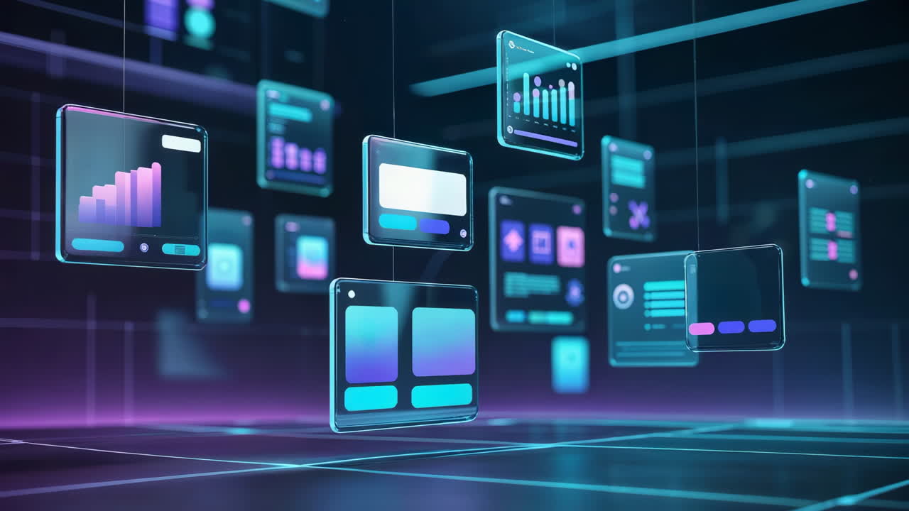 Futuristic Digital Interfaces and Data Visualization