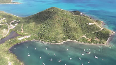 Timelapse-of-sailboats-floating-in-Coral-Bay-of-St