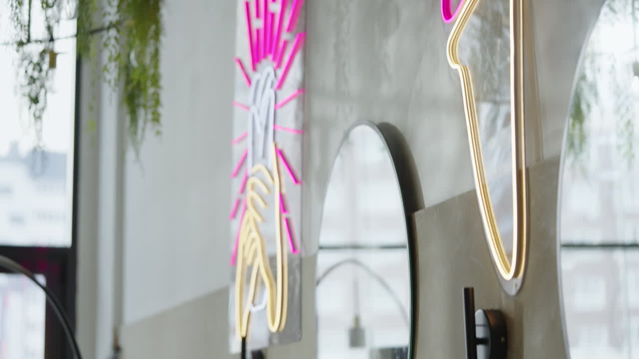 Ice Cream Shop Neon Sign and Interior Decor