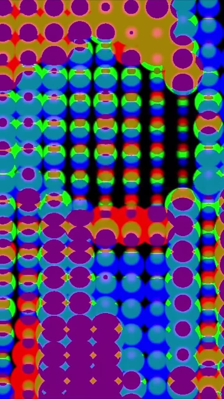Motivo astratto vibrante di cerchi colorati in movimento