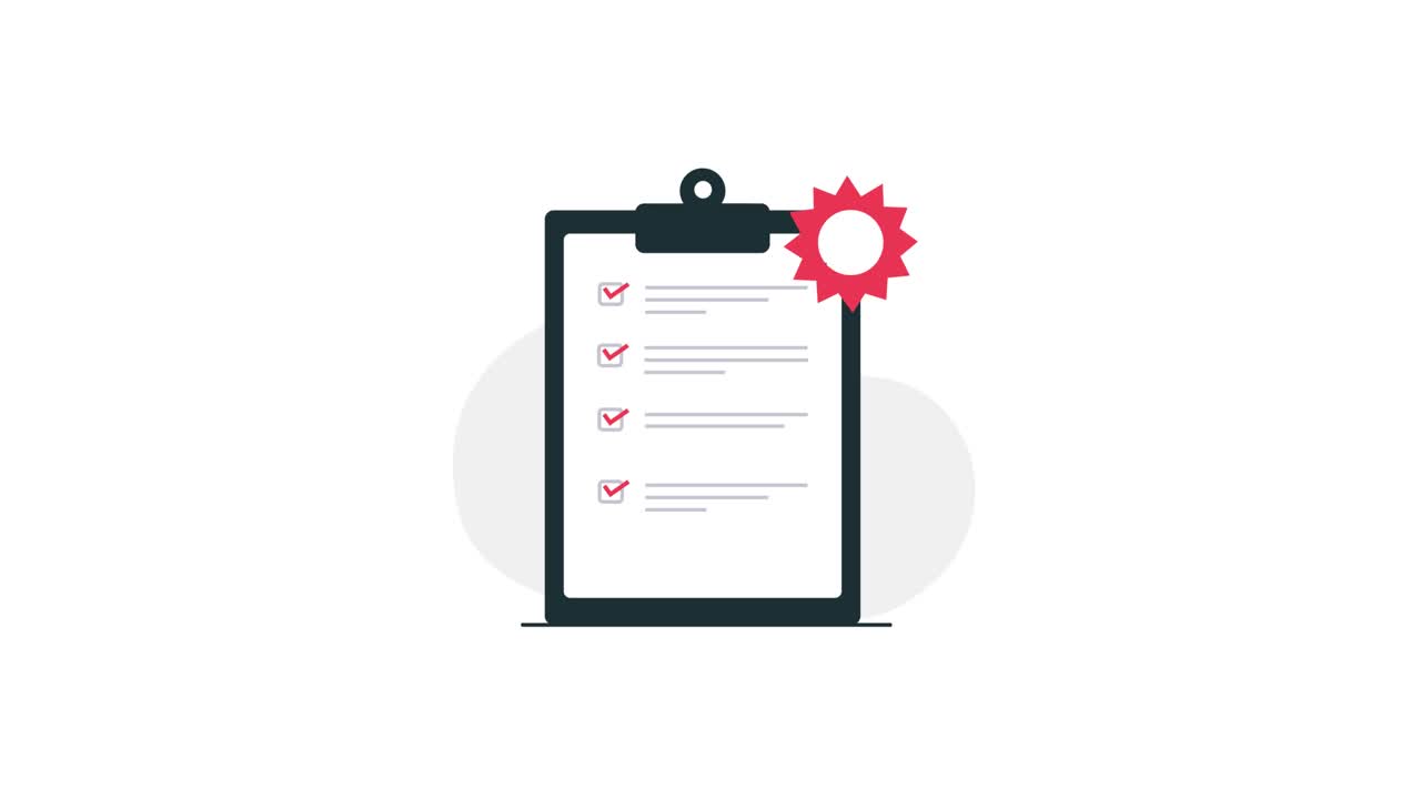 Animated Checklist with Thumbs Up Success Ribbon
