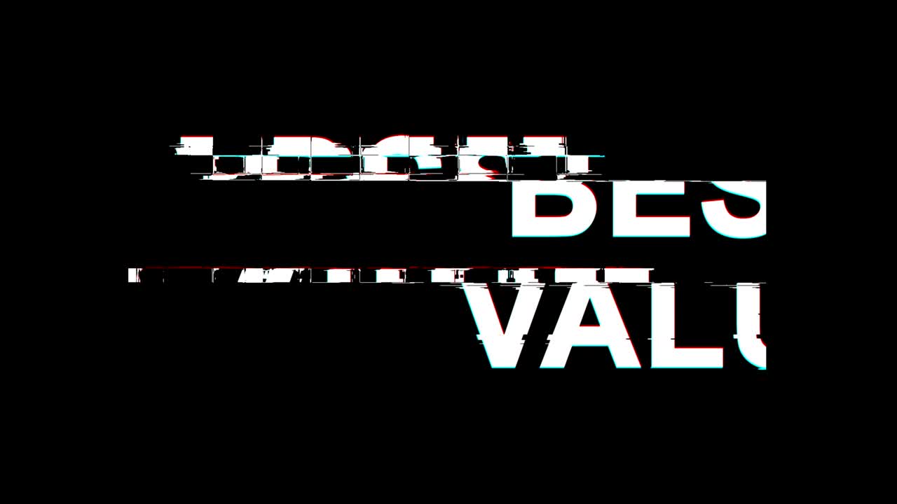mejor valor efecto glitch texto distorsión de televisión digital animación en bucle 4k