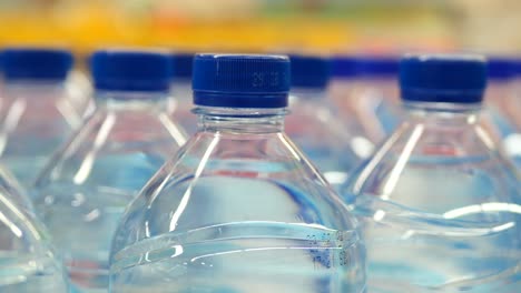 mineral water bottle in a row ,