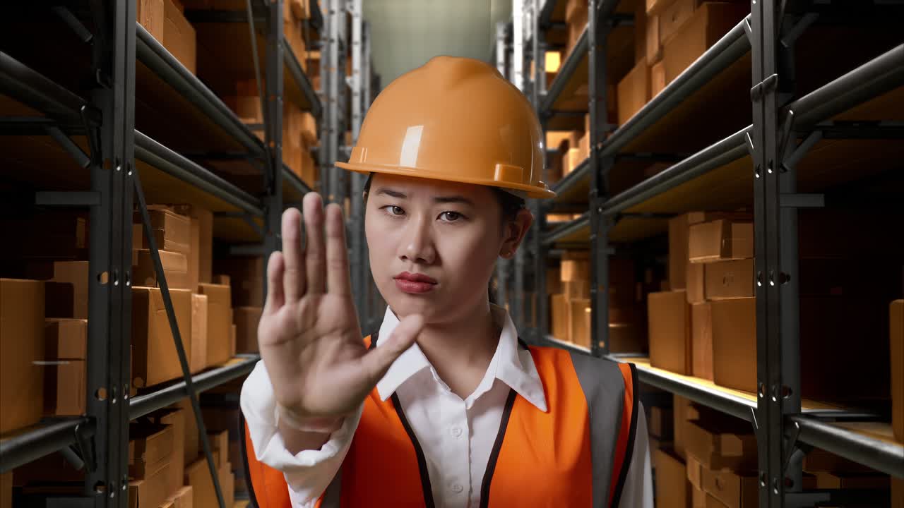 창고 노동자 신호 정지