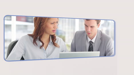 video de personas de negocios con dispositivos multimedia