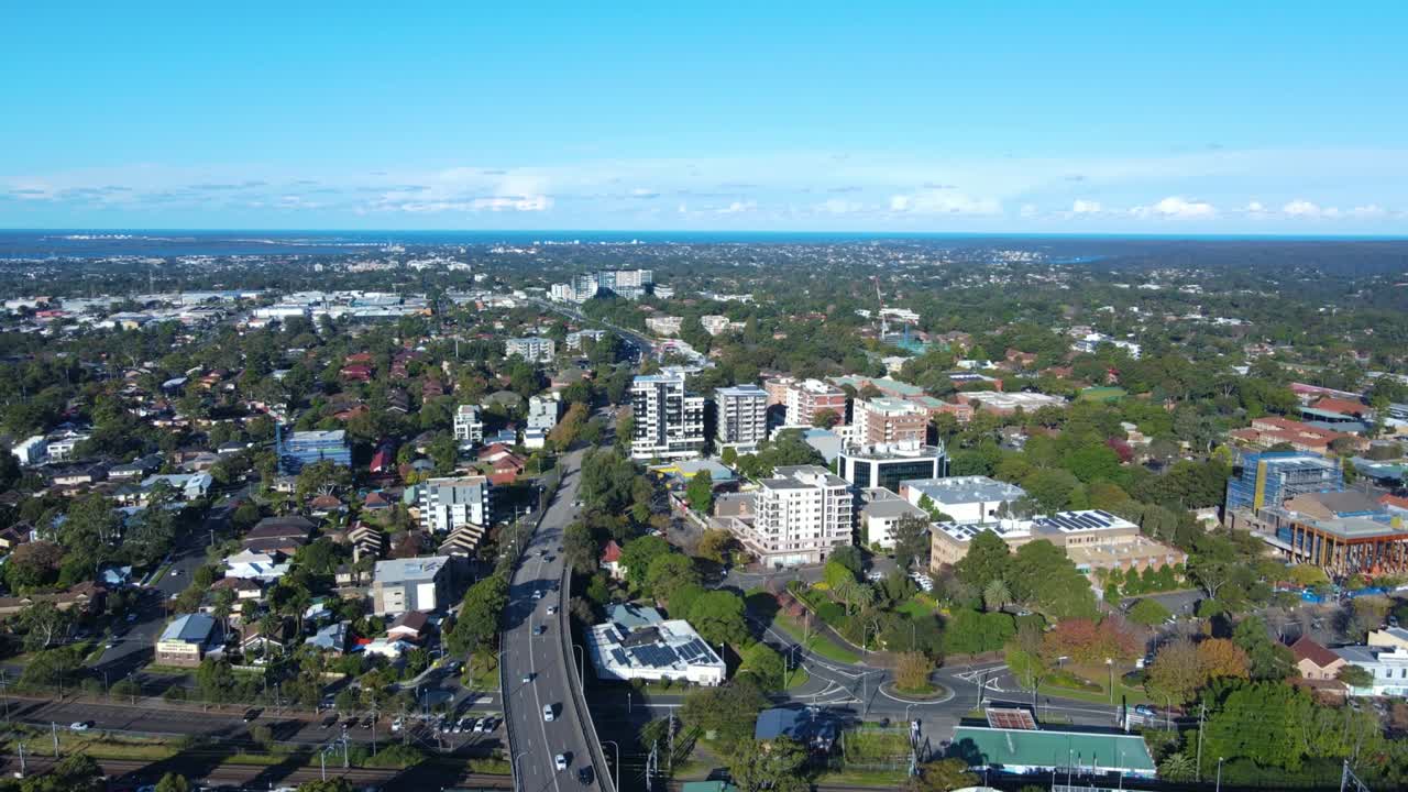 vista aérea del suburbio de sutherland en el condado de sutherland, sur de sydney, nsw