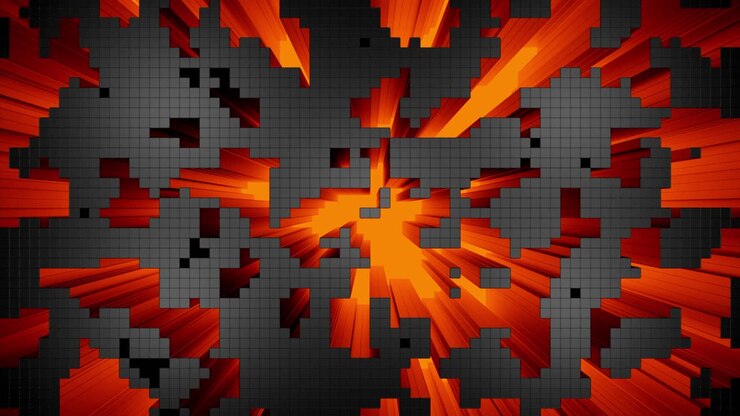 Abstract Geometric Pattern with Red and Orange Colors