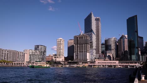 sydney circular quay cityscape with ferry on water
