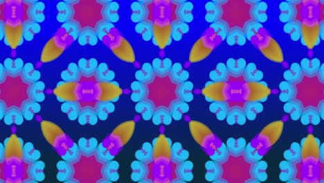 animation of abstract shapes moving in hypnotic motion against blue background