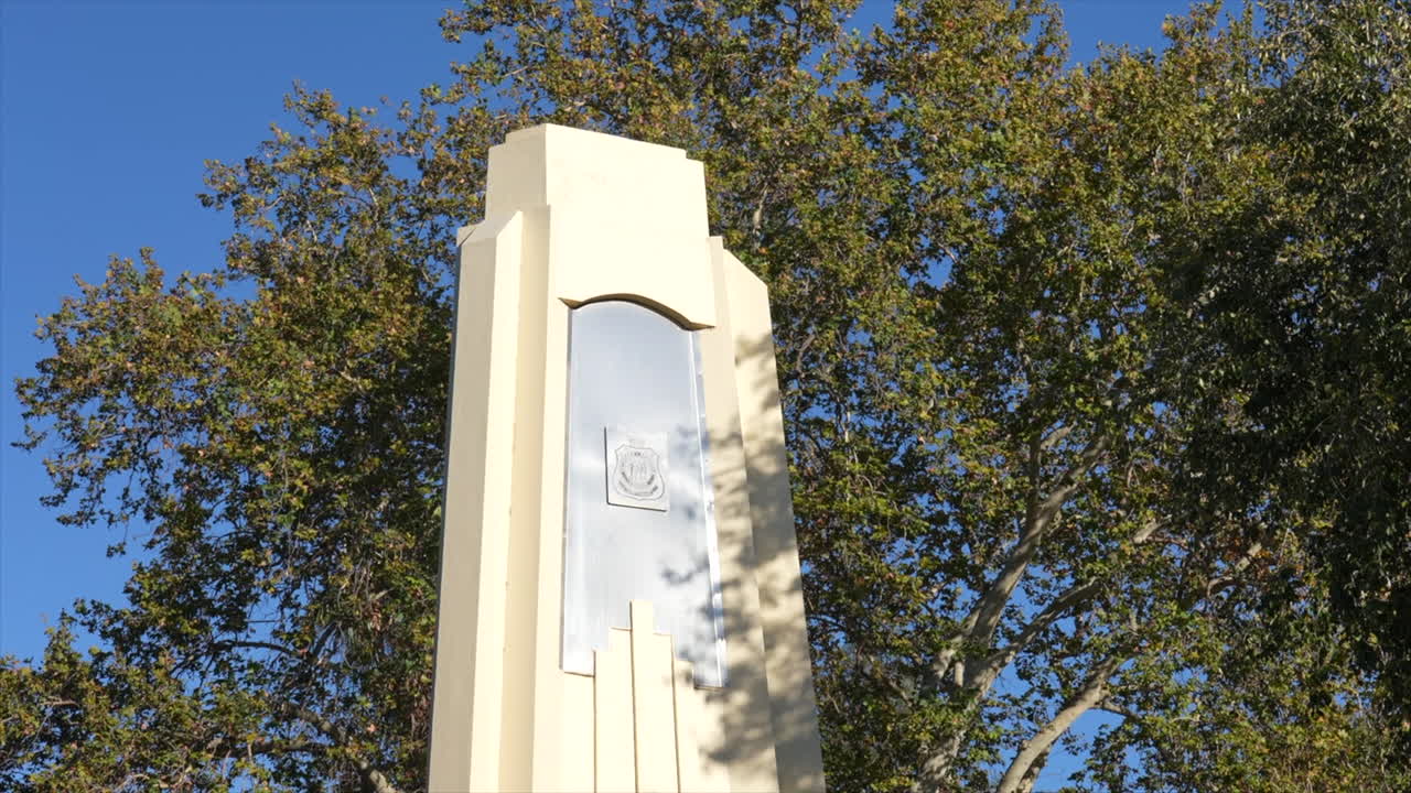 Close up a war memorial in Griffith, NSW Australia