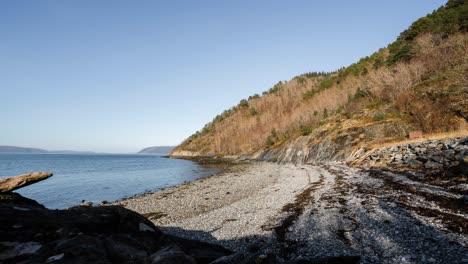 quiet morning scenery by in an island coast - timelapse shot