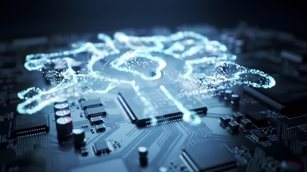 A Stunning Visualization of Neural Connections on a Circuit Board, Merging Technology and Artificial Intelligence to Showcase the Future of Computing