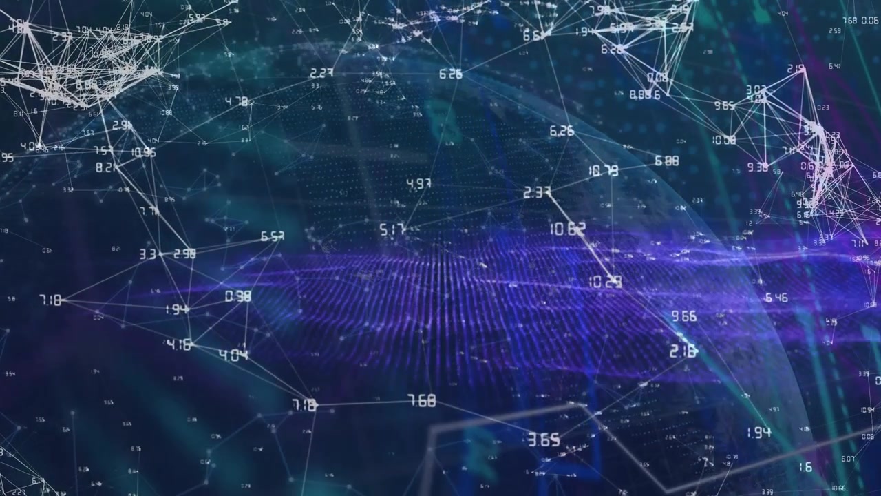 Animation of network of connections over dark background