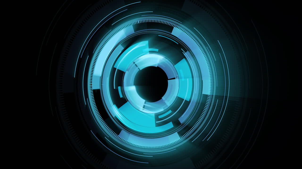 Animation of scope scanning and digital data processing over black background