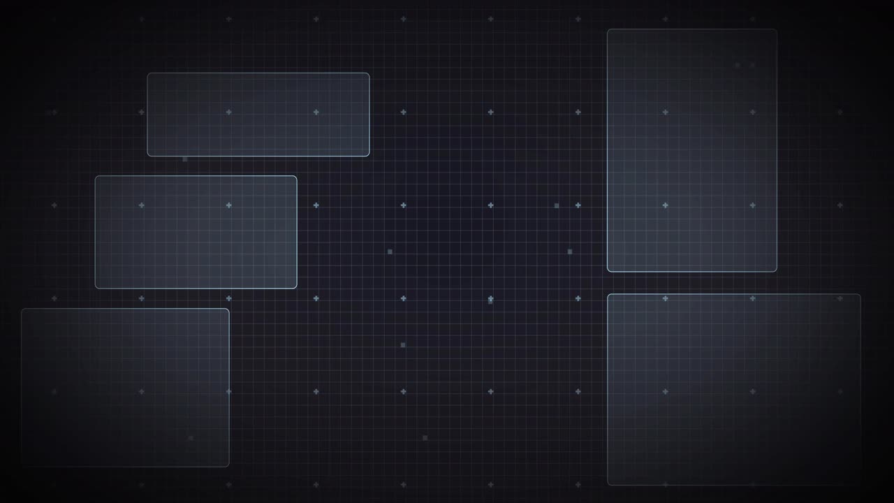 Translucent HUD panels floating, shifting after radar sweep, showing rising graphs for monitoring