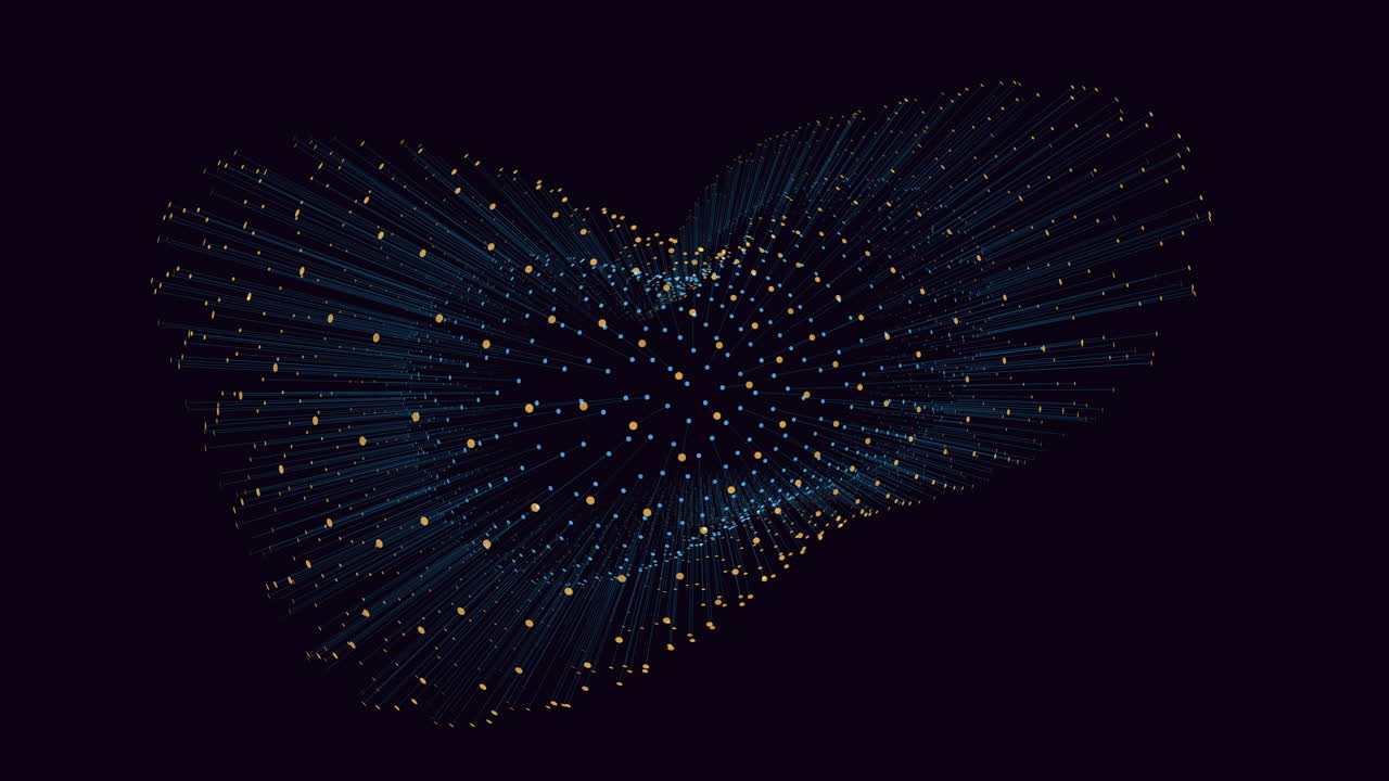 Complex network illustration representing interconnected dots and lines