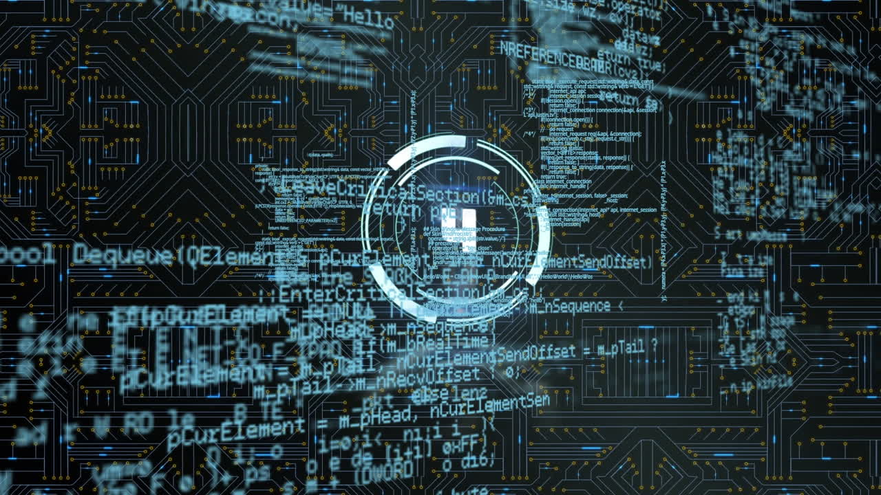 Animation of count down and data processing on black background