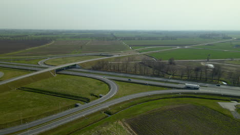 white truck on highway during transit way, overpass over highway, poland s7 road