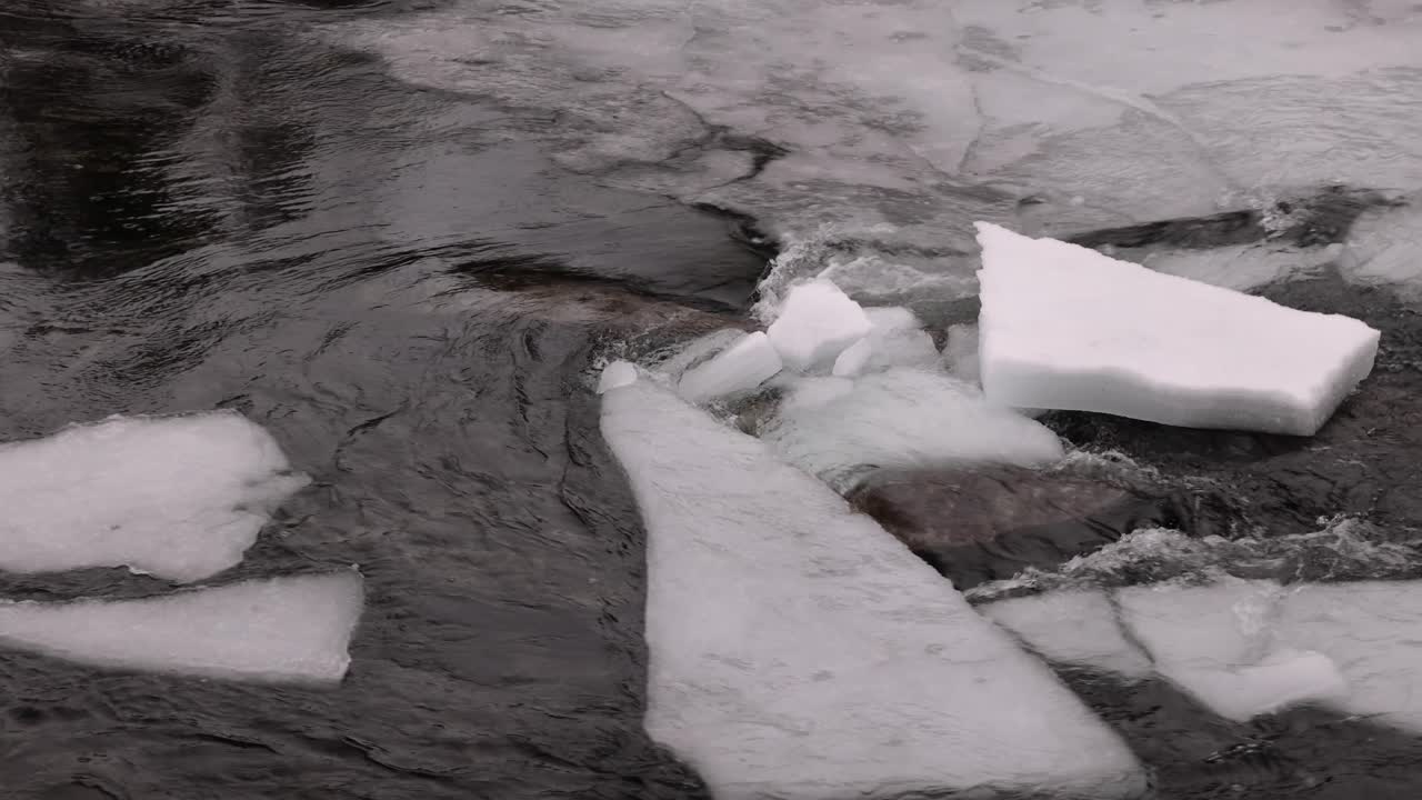 Ice pieces Collide With Each Ether in Early Spring