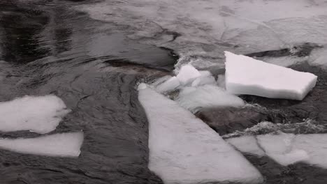 ice pieces collide with each ether in early spring