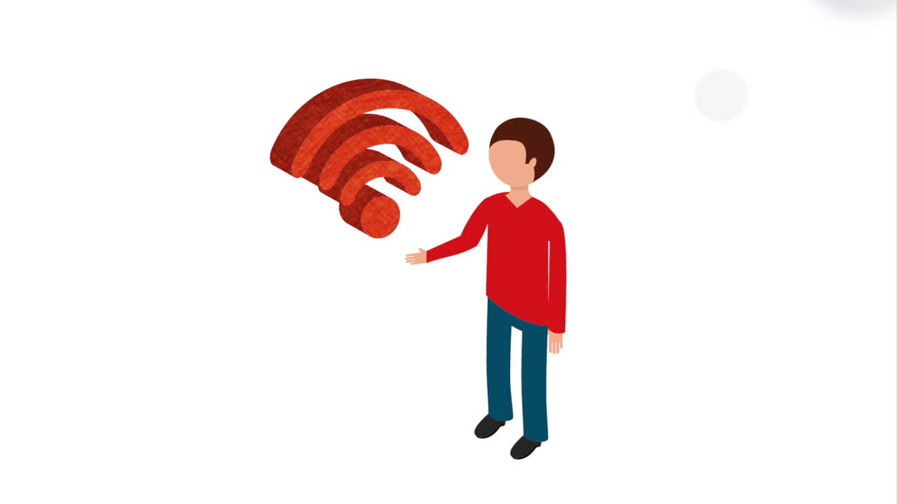 persona que interactúa con una señal wifi