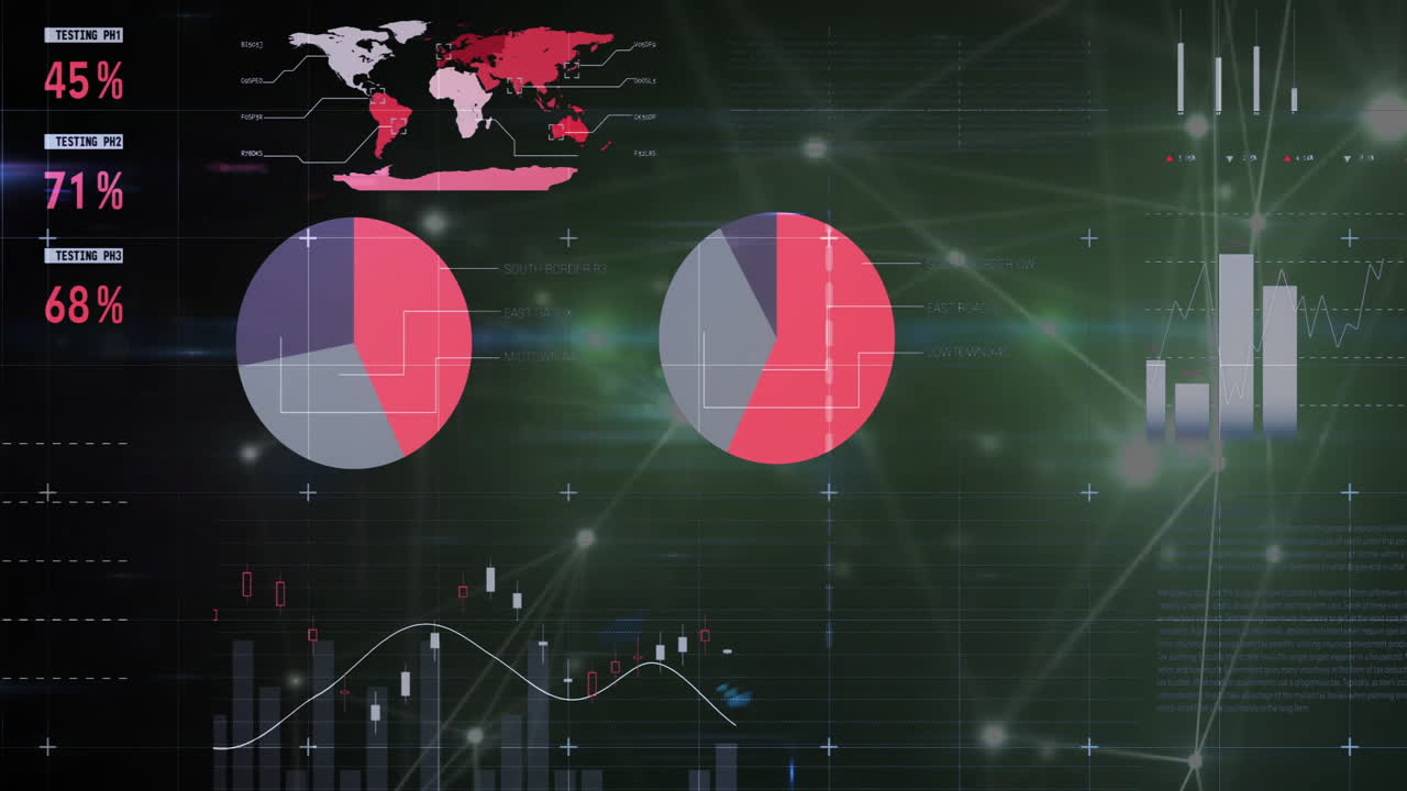 animación del procesamiento de datos digitales sobre un fondo oscuro
