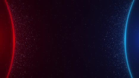 video footage of glowing blue red particles creating dynamic cosmic motion futuristic abstract