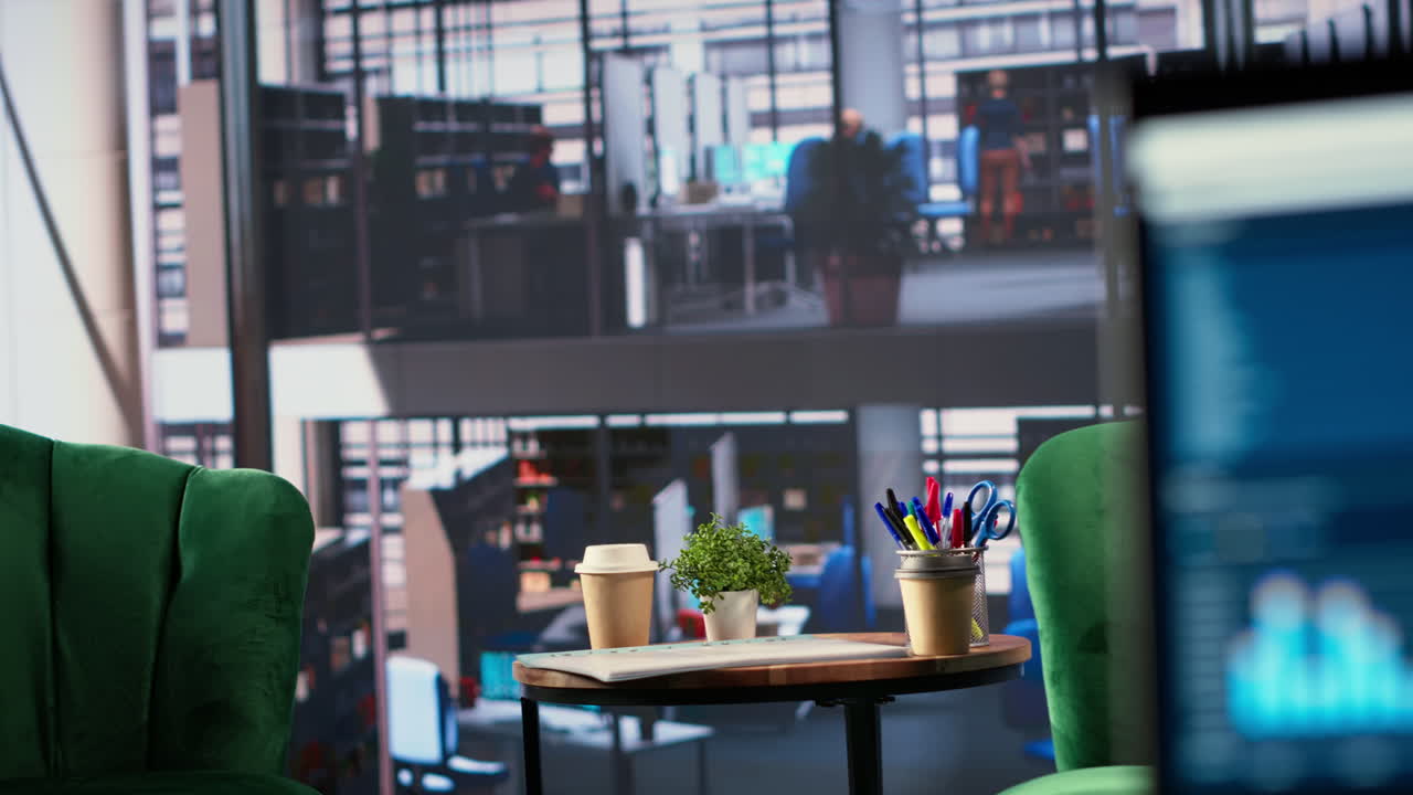 전망이 있는 현대적인 사무실 작업 공간