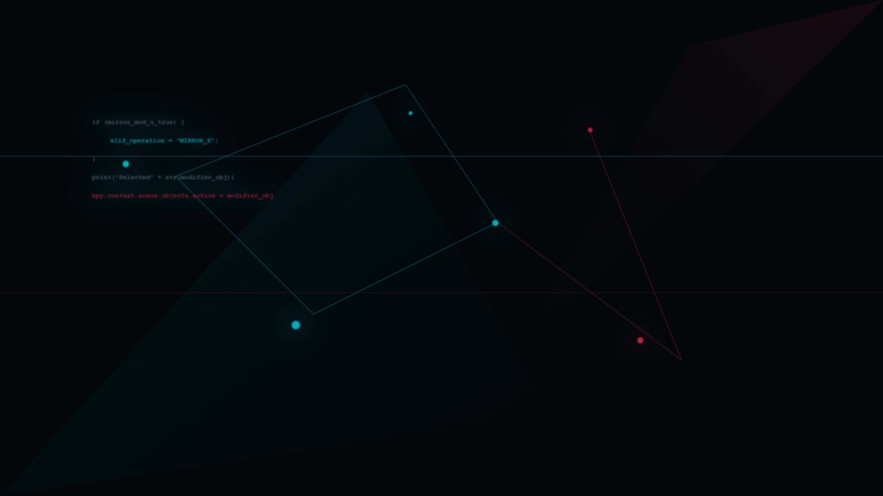 Abstract Programming Code Overlay with Animated Geometric Nodes
