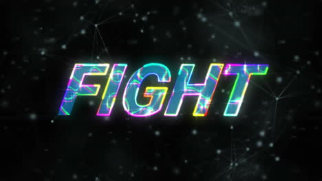 animación del texto de la lucha sobre las conexiones con luces de fondo