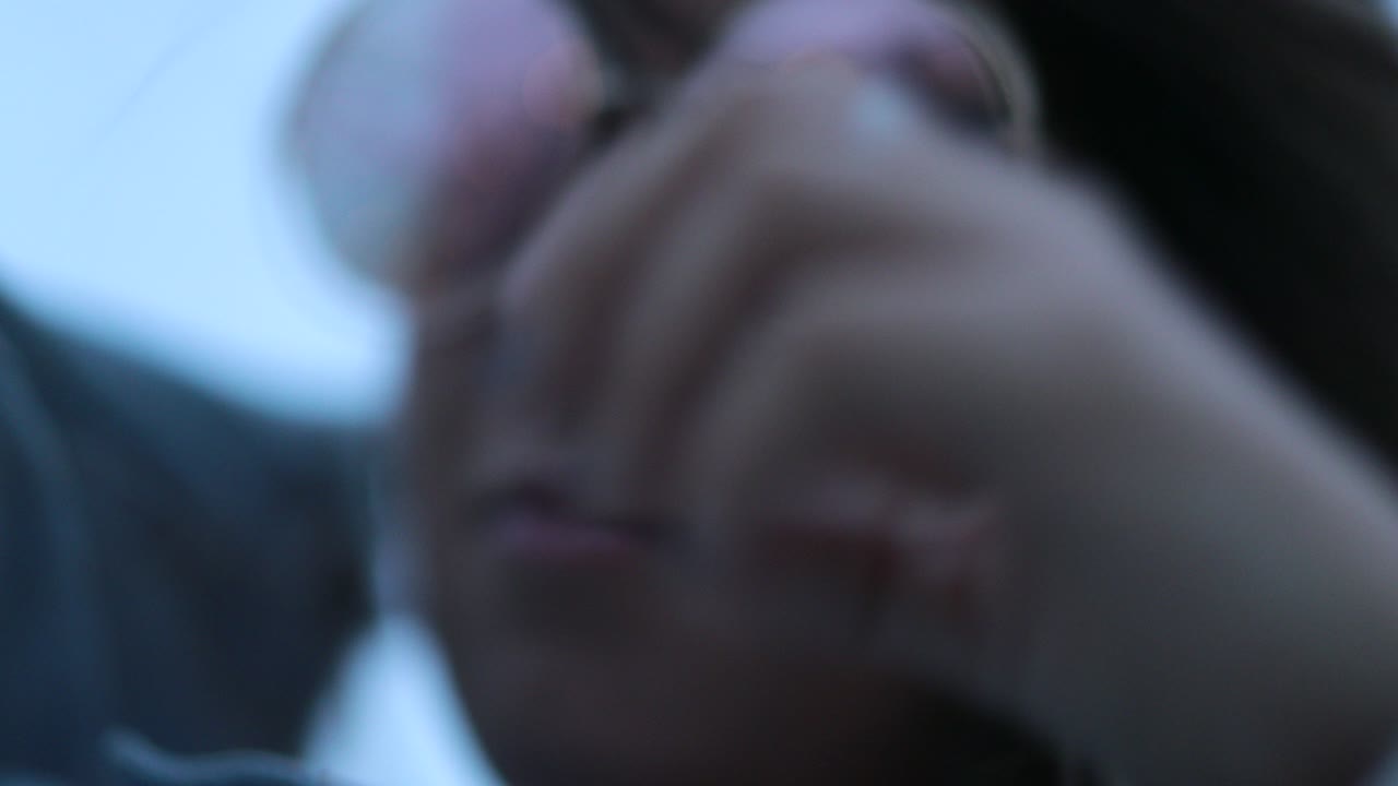 Girl wearing fun big round sunglasses